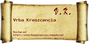 Vrba Kreszcencia névjegykártya